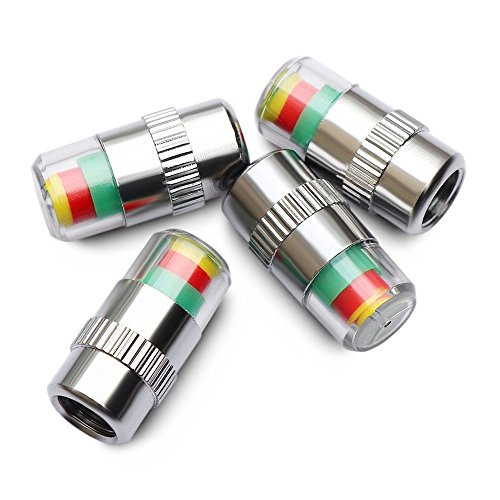 ANKI Car Tire Pressure Monitor Valve Stem Caps Sensor Indicator 3 Color Eye Alert 4Pcs