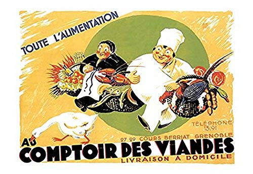 Buyenlarge 0-587-01985-9-P1827 Au Comptoir des Viandes Paper Poster, 18" x 27"