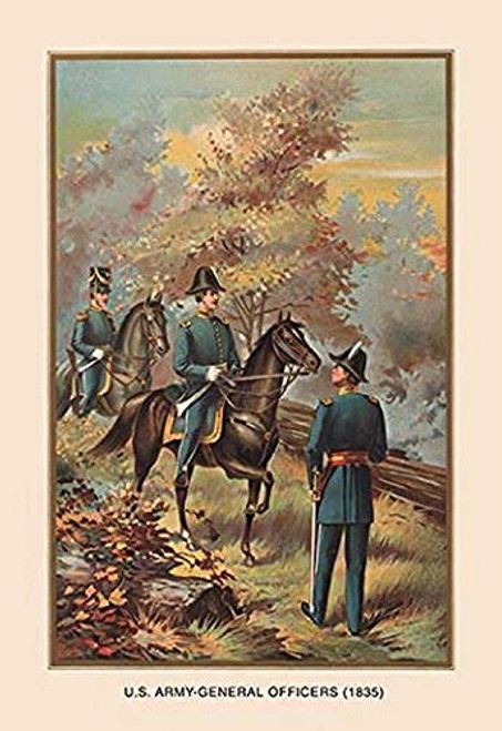 Buyenlarge 0-587-02509-3-P1218 U.S. Army Officers, 1835" Paper Poster, 12" x 18"