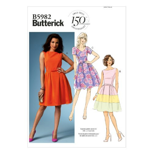 BUTTERICK PATTERNS B5982 Misses'/Misses' Petite Dress and Belt Sewing Template, Size F5 BUTTERICK PATTERNS B5982 Misses'/Misses' Petite Dress and Belt Sewing Template, Size F5