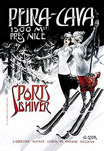 Buyenlarge 0-587-02631-6-P1218 Sports d'Hiver: Skiing Friends Paper Poster, 12" x 18"