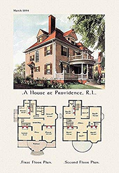 Buyenlarge House at Providence, Rhode Island - 16" X 24" Fine Art Giclee Print Buyenlarge House at Providence, Rhode Island - 16" X 24" Fine Art Giclee Print