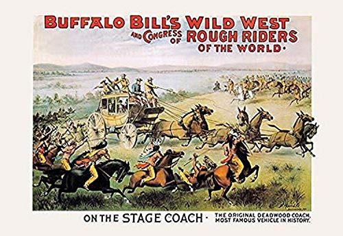 Buyenlarge 0-587-02919-6-P1218 Buffalo Bill: On The Stagecoach Paper Poster, 12" x 18"