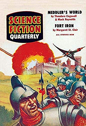 Buyenlarge 0-587-03035-6-P1218 Science Fiction Quarterly: Spaceship Attack on Medieval Fortress Paper Poster, 12" x 18"
