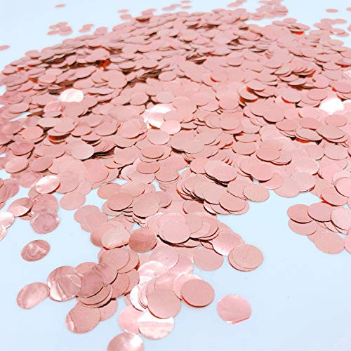 Glitter Rose-Gold Foil Metallic Round Table Confetti Circle Dots Mylar Table Scatter Confetti Wedding Bridal Shower Engagement Baby Shower Birthday Party Confetti Decorations, 50g