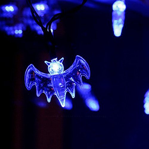 ITART Blue Bat String Lights Halloween Decorative String Lights 20 LEDs 6ft Battery Operated Halloween Décor Indoor Outdoor Party Lighting Decoration ITART Blue Bat String Lights Halloween Decorative String Lights 20 LEDs 6ft Battery Operated Halloween Décor Indoor Outdoor Party Lighting Decoration