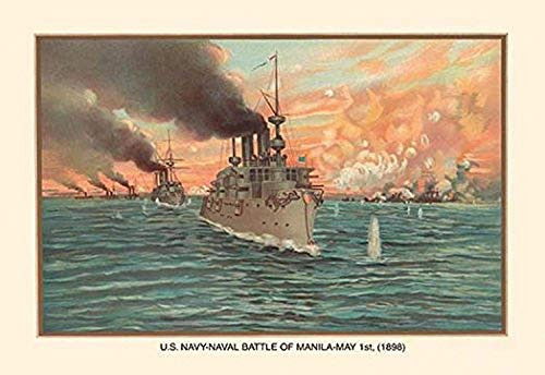 Buyenlarge Naval Battle of Manil May 1st, 1898-16" X 24" Fine Art Giclee Print