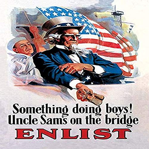 Buyenlarge 0-587-03588-9-G1827 'Something's Doing Boys! Uncle Sam's at The Bridge' Giclee Fine Art Print, 18" x 27" Buyenlarge 0-587-03588-9-G1827 'Something's Doing Boys! Uncle Sam's at The Bridge' Giclee Fine Art Print, 18" x 27"
