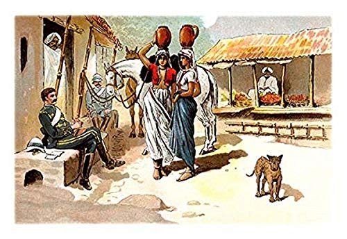 Buyenlarge 0-587-04578-7-P1827 A Soldier and Villagers Paper Poster, 18" x 27"