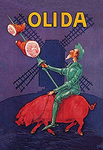 Buyenlarge 0-587-04692-9-P1827 Don Quixote Riding a Pig Paper Poster, 18" x 27"