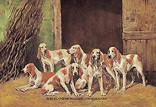 Buyenlarge 0-587-04745-3-P1218 Porcelaine or Franche Comet Hounds Paper Poster, 12" x 18"