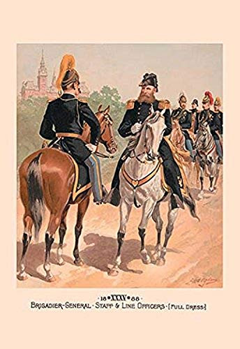Buyenlarge Brigadier-General, Staff & Line Officers (Full Dress) - 16" X 24" Fine Art Giclee Print