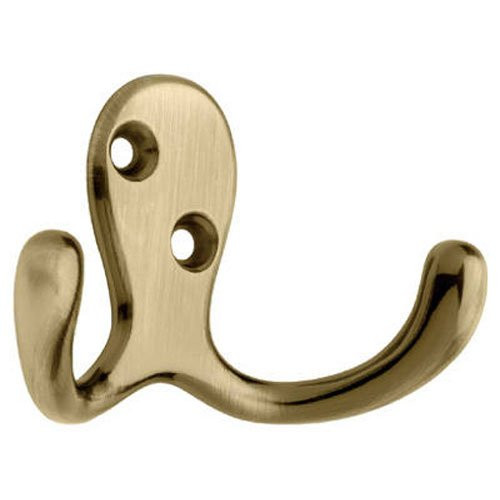 Liberty Hardware B59104Z-AB-C Double Prong Robe Hook, Antique Brass