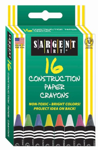 Sargent Art 35-0537 16-Count Construction Paper Crayon