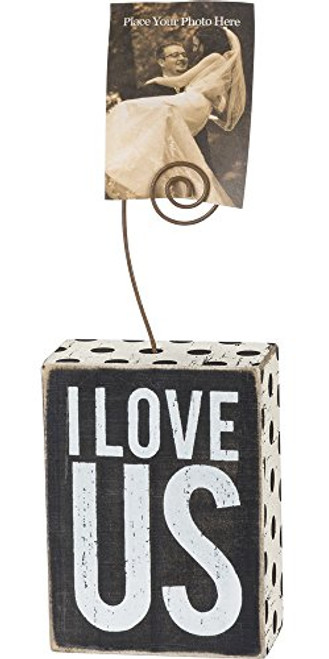 Primitives by Kathy I Love Us Wood Block Decorative Sign Primitives by Kathy I Love Us Wood Block Decorative Sign
