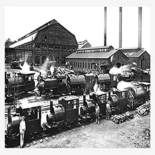 Buyenlarge Trains Near Factories, Philadelphia, PA - 8" X 12" Fine Art Giclee Print