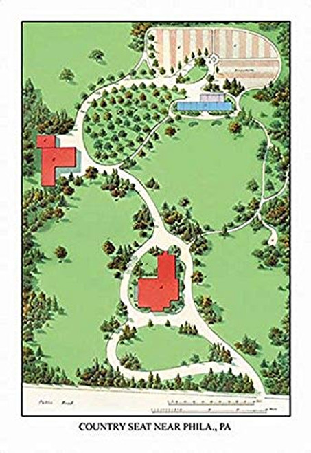 Buyenlarge 0-587-08730-7-G1827 'Country Seat Near Phila, PA' Giclee Fine Art Print, 18" x 27" Buyenlarge 0-587-08730-7-G1827 'Country Seat Near Phila, PA' Giclee Fine Art Print, 18" x 27"