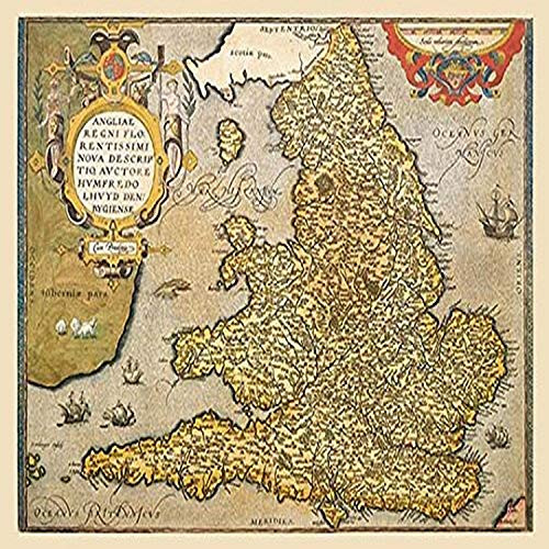 Buyenlarge Map of England - 8" X 12" Fine Art Giclee Print