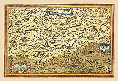 Buyenlarge 0-587-09116-9-P1218 Map of Transylvania Paper Poster, 12" x 18"
