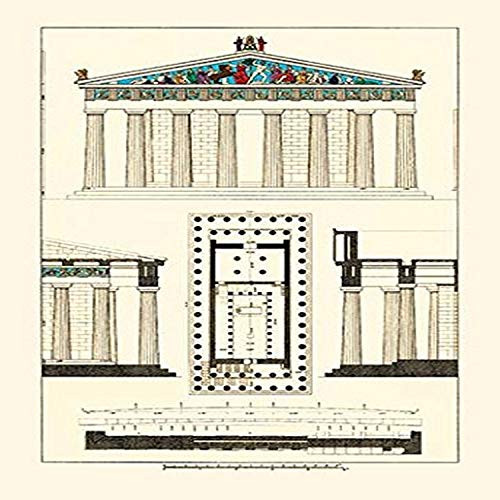 Buyenlarge The Parthenon at Athens, Polychrome - 8" X 12" Fine Art Giclee Print Buyenlarge The Parthenon at Athens, Polychrome - 8" X 12" Fine Art Giclee Print