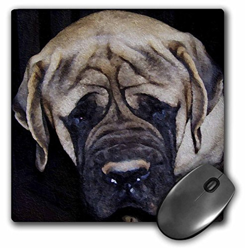 3dRose LLC 8 x 8 x 0.25 Inches Mastiff Oil Painting Pattern Mouse Pad (mp_50780_1)