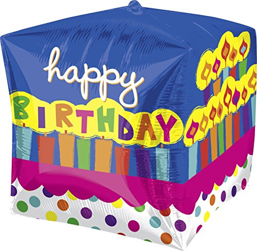 Anagram International Birthday Cake Cubez Balloon Pack, 15", Multicolor Anagram International Birthday Cake Cubez Balloon Pack, 15", Multicolor