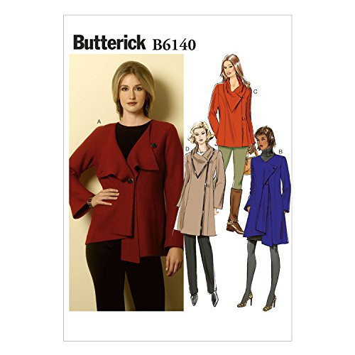 Butterick Patterns B6140 Misses' Jacket and Coat Sewing Template, Size Y (XSM-SML-MED)