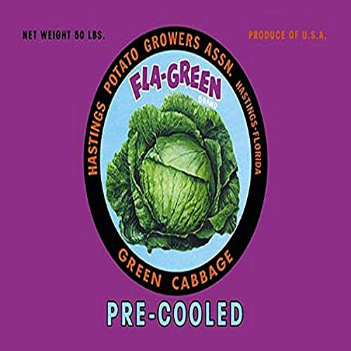 Buyenlarge 0-587-12889-5-P1827 FLA-Green Green Cabbage Paper Poster, 18" x 27"