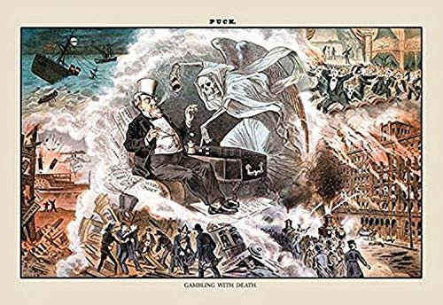 Buyenlarge 0-587-13151-9-P1218 Puck Magazine: Gambling with Death Paper Poster, 12" x 18" Buyenlarge 0-587-13151-9-P1218 Puck Magazine: Gambling with Death Paper Poster, 12" x 18"