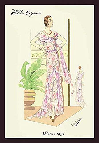 Buyenlarge 0-587-13328-7-P1218 Layered Summer Dress in Flower Print Paper Poster, 12" x 18"