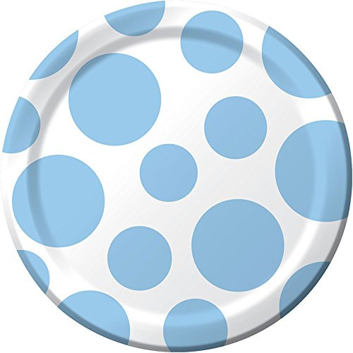 Light Blue Dots 7" Cake/Dessert Plates (8 ct) by Creative Converting