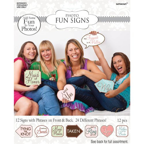 Amscan 270100 Bridal Shower Signs 6.5" x 7.5" Multicolored