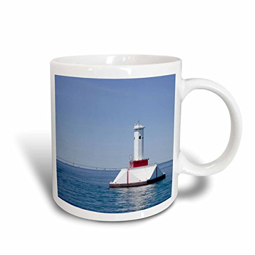 3dRose 190222_1 Usa Michigan Mackinac Round Island Passage Light Ceramic Mug 11 oz White