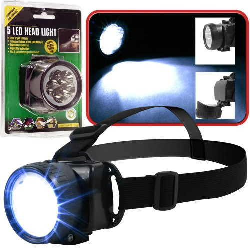 Stalwart LED Headlamp, Adjustable Headband for Kids and Adults, Battery Operated 160 Lumen LED Bulbs, for Camping, Running, Hiking, and Emergency by