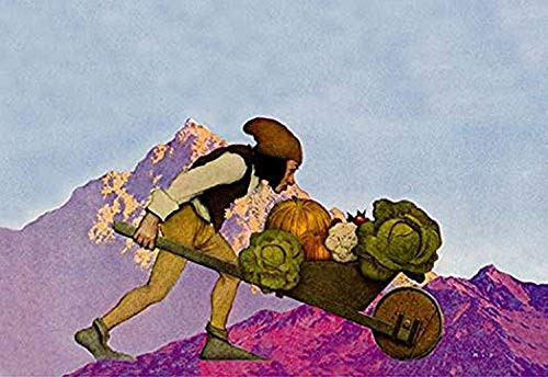 Buyenlarge 0-587-16885-4-G1624 A Knave with a Wheelbarrow Fine Art Giclee Print, 16" x 24"