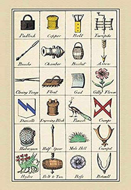 Buyenlarge Heraldic Symbols - Padlock, Copper et al. - 16" X 24" Fine Art Giclee Print Buyenlarge Heraldic Symbols - Padlock, Copper et al. - 16" X 24" Fine Art Giclee Print