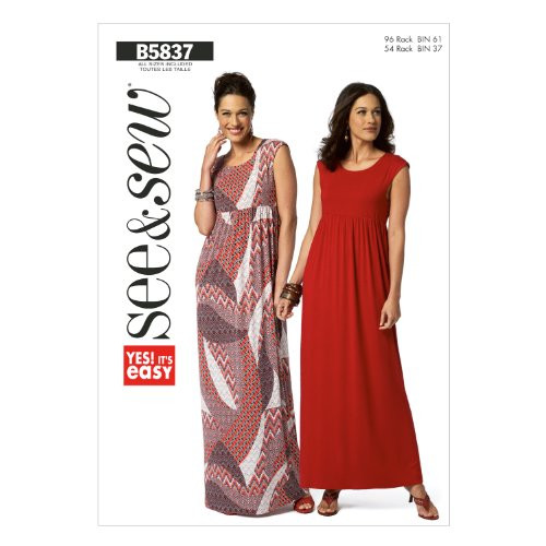 BUTTERICK PATTERNS B5837 Misses'/Misses' Petite Dress Sewing Template, Size A BUTTERICK PATTERNS B5837 Misses'/Misses' Petite Dress Sewing Template, Size A