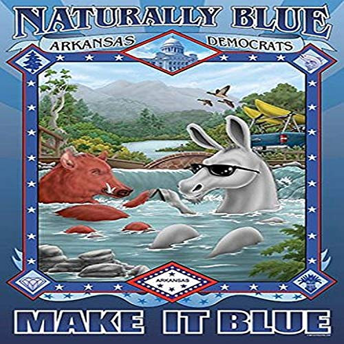 Buyenlarge 0-587-20361-7-P1218 Naturally Blue Arkansas Democrats Paper Poster, 12" x 18"