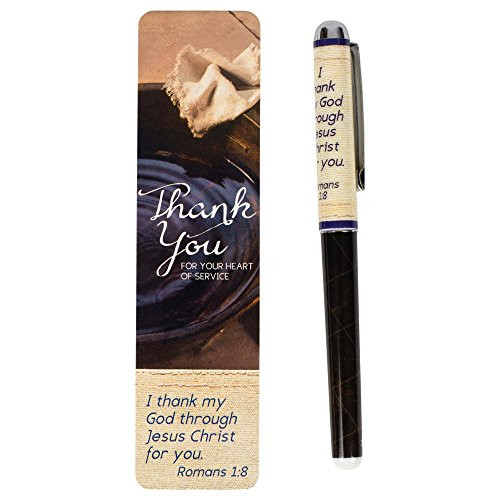 Thank You Heart Service 2 Piece Ink Pen and Bookmark Gift Set