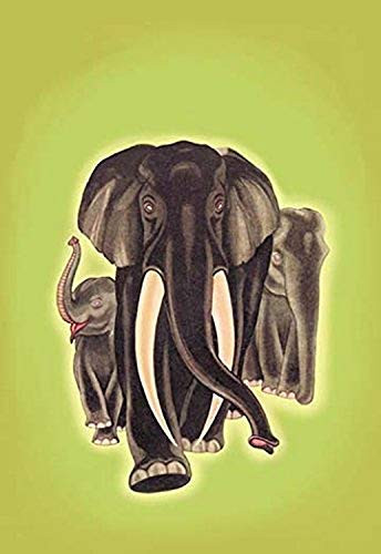 Buyenlarge Indian Elephants - 8" X 12" Fine Art Giclee Print