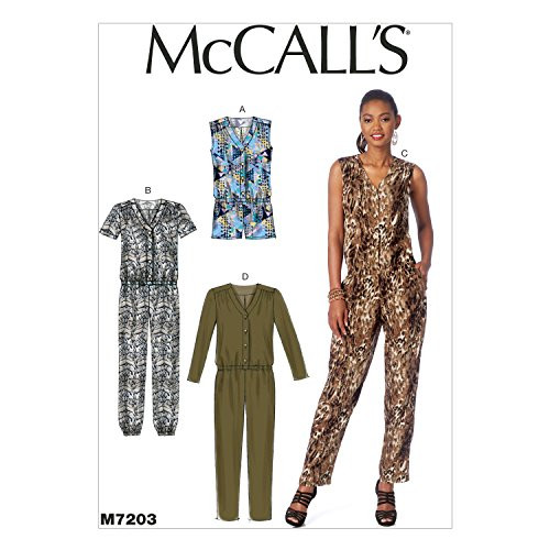 McCall's Patterns M7203 Misses' Romper and Jumpsuits Sewing Template, A5 (6-8-10-12-14)