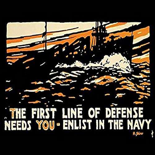 Buyenlarge "The First line of Defense Needs You-Enlist in The Navy Paper Poster, 18" x 27"