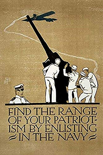 Buyenlarge Find The Range of Your Patriotism by Enlisting in The Navy - 16" X 24" Fine Art Giclee Print