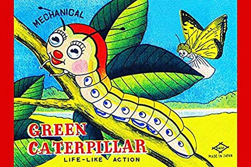 Buyenlarge Mechanical Green Caterpillar - 8" X 12" Fine Art Giclee Print