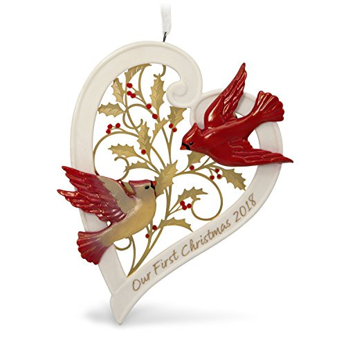 Hallmark Keepsake Christmas Ornament 2018 Year Dated, Our First Christmas Together Heart, Porcelain Hallmark Keepsake Christmas Ornament 2018 Year Dated, Our First Christmas Together Heart, Porcelain