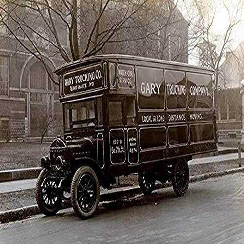 Buyenlarge Gary Trucking Co. Moving Truck - 8" X 12" Fine Art Giclee Print. (Edition 3771),