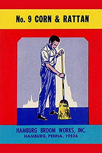 Buyenlarge No. 9 Corn & Rattan Broom Label - 8" X 12" Fine Art Giclee Print