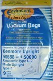 EnviroCare Replacement Vacuum bags for Kenmore Upright 50688 and 50690, Panasonic Type U-2, Miele Type Z. 9 pack