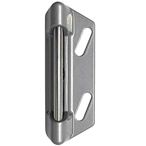 Ideal Security SK1 Spring-Loaded Strike for Fixed Storm Door Latches, Silver