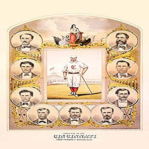 Buyenlarge 0-587-23557-8-P1827 First Nine of The Cincinnati (Red Stockings) Base Ball Club Paper Poster, 18" x 27"